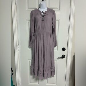 D3- KNOX ROSE Purple Boho Prairie Maxi Dress